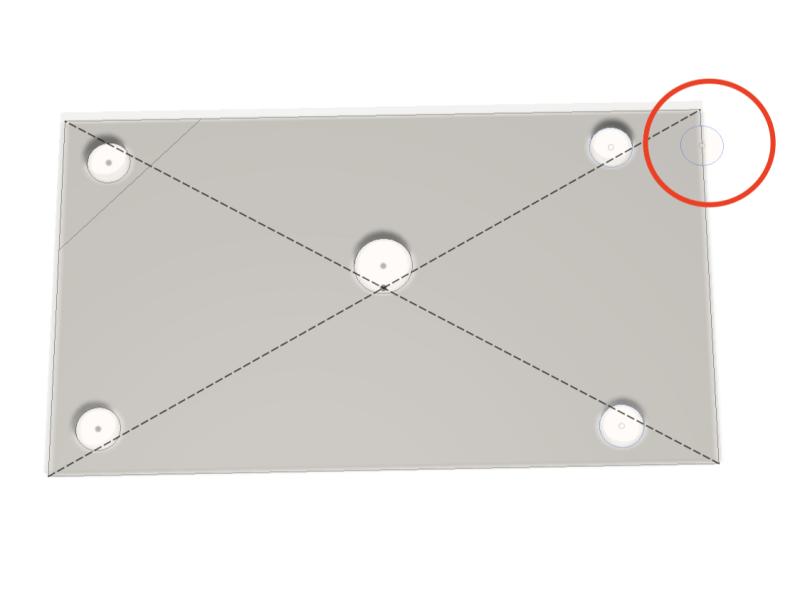 CAD drawing with area circled in red marking a possible error